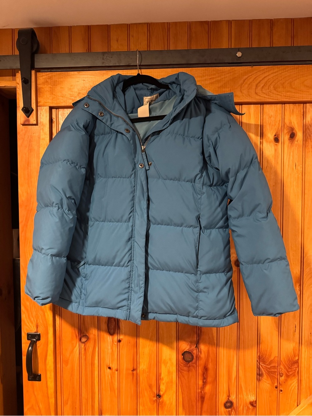 L.L. Bean Teal Blue Kids Puffer Jacket with Hood